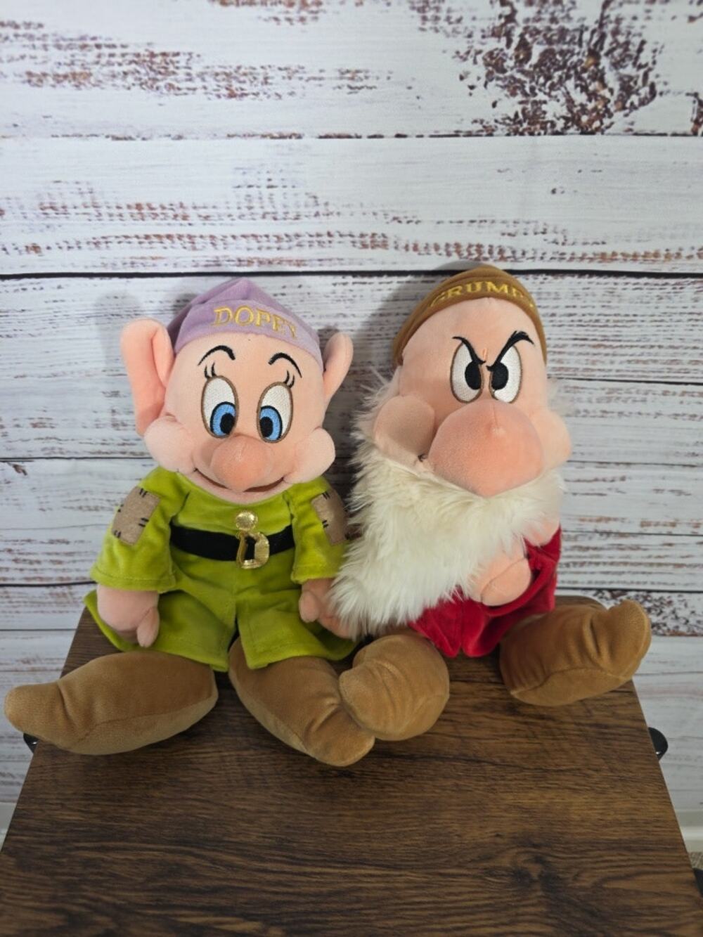 Lot of 2 Disney Parks Grumpy and Dopey from Snow White 7 Dwarves Plush